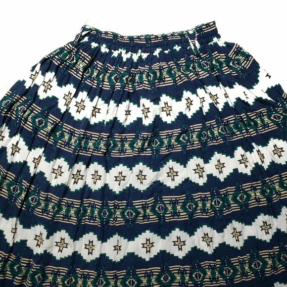 Southwestern Western Print Boho Peasant Skirt - Picture 2 of 7